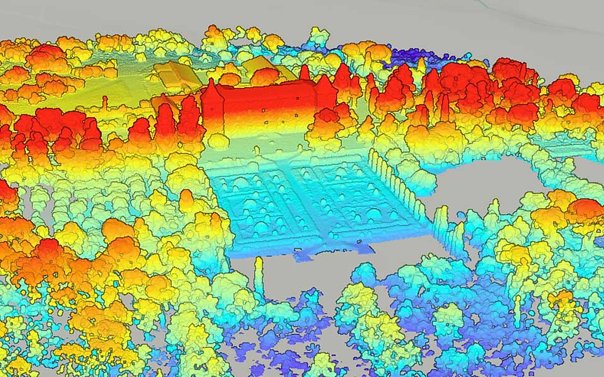 標高着色による地形点群の可視化